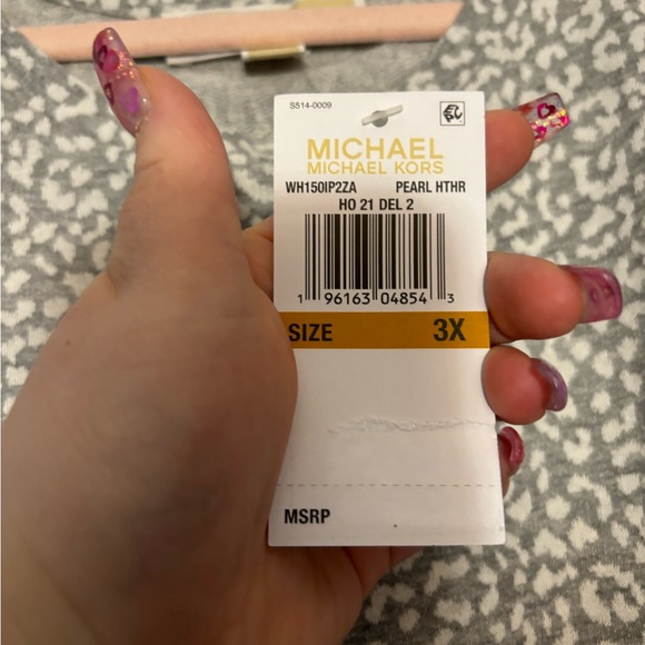 COPY - COPY - Michael Kors Gray Long Sleeve Relaxed Blouse with Tie Front - Picture 2 of 2